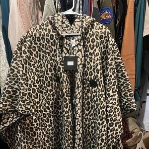 Marc New York Leopard Print Cape Coat